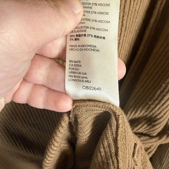 Free People Juicy Light Brown Ribbed Knit Cowl Neck Sweater Camel Small - Picture 15 of 15